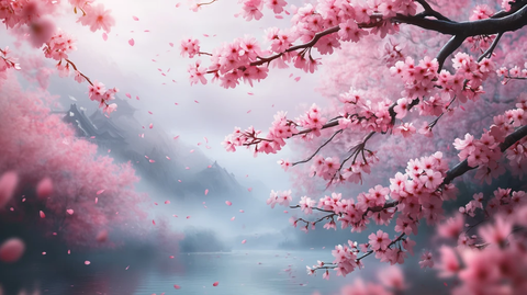 樱花盛开春风轻摇