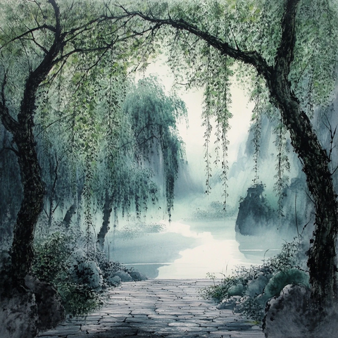 乡间小路树荫下