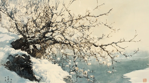 春回冰消树芽初绽