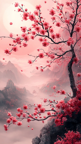 山水画蛇纹背景