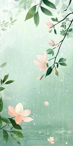 雨水节雨水绿植花