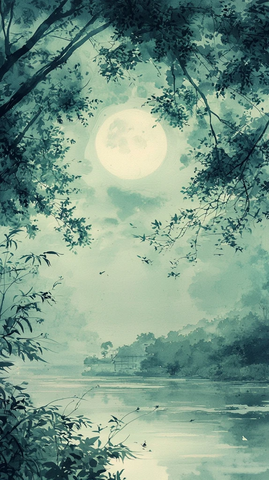 月夜虫鸣墨韵