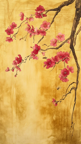 春雨蟹爪兰花蜜蜂