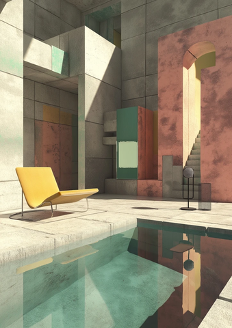 庭院水池折射幻象