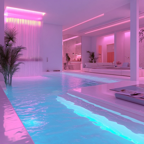 梦境豪华家居夜间景观