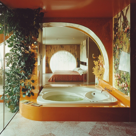 浴缸隔断卧室与衣帽间