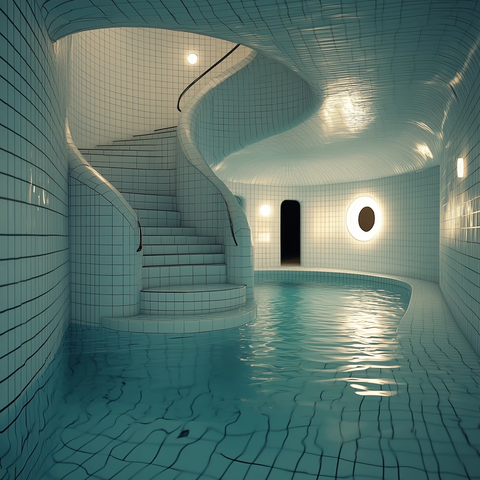 室内泳池螺旋楼梯圆形通道