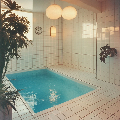 游泳池水白瓷砖浴室