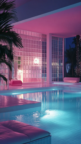 泳池水晶砖夜色