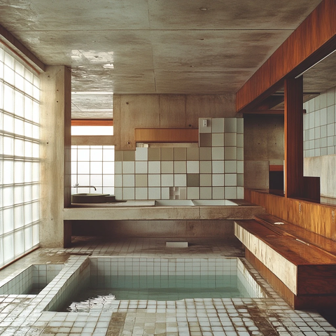 混凝土木质白瓷砖内饰