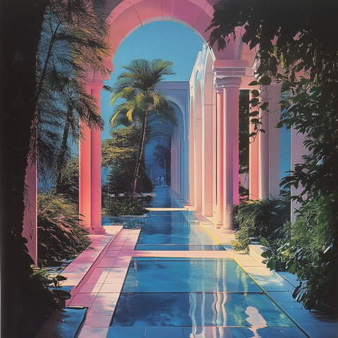 罗马希腊走廊泳池广告