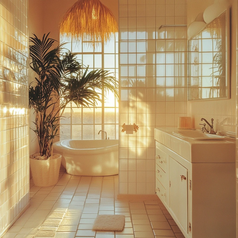 年代海滩别墅浴室