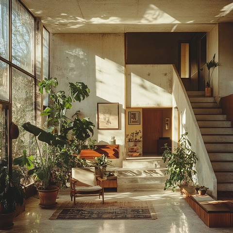 柔和色彩室内植物装饰