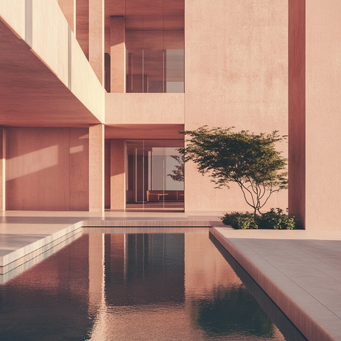 建筑线条与光影交错