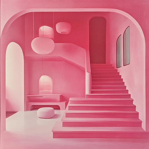 粉色复古现代家居内饰