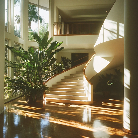 豪华楼梯阳光透窗