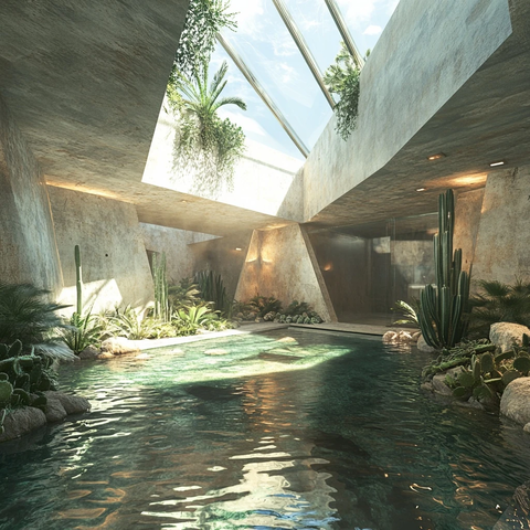 沙漠水下庭院植物