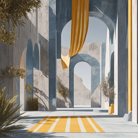 混凝土结构与地中海元素融合