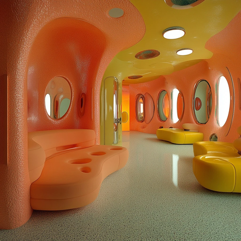 未来主义混凝土房间设计