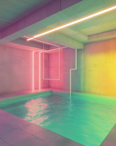 网球池白光管道彩绘艺术