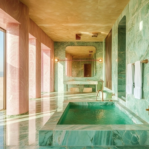 玛瑙大理石浴室设计