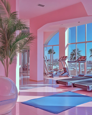 粉色健身房艺术装饰风格