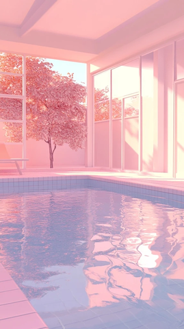 夏日泳池悠闲时光