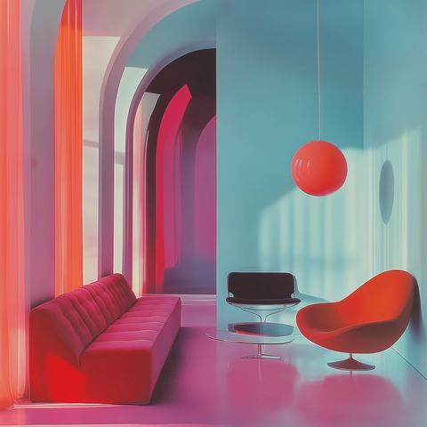 波点图案室内摄影