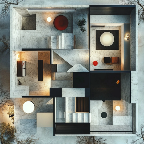 豪宅布局平面图