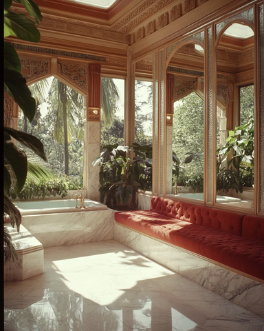 豪华浴室中东风格镜面瓷砖