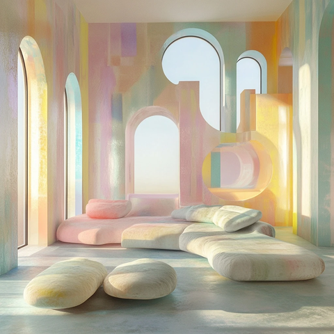 抽象几何形状客厅设计