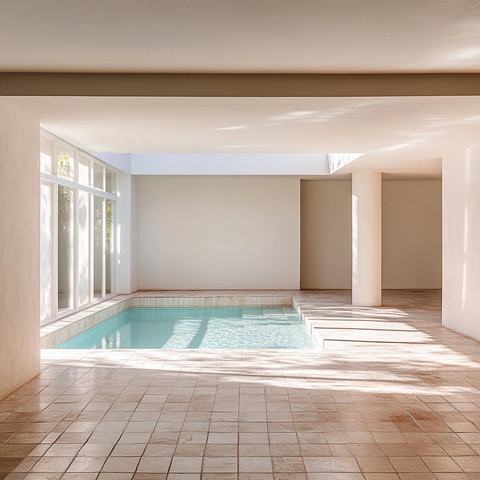 空墙泳池瓷砖地板