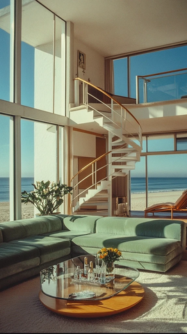 阳光海滩现代玻璃屋