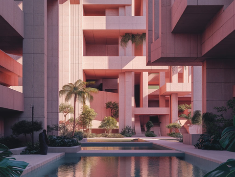 玻璃办公室红色共振空间