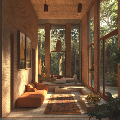 海滩森林砖石小屋设计