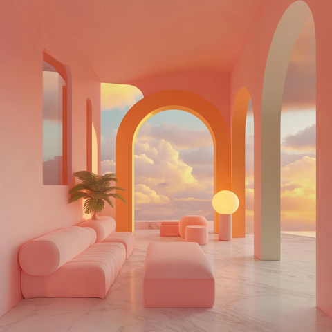 云端日落有机形状内饰