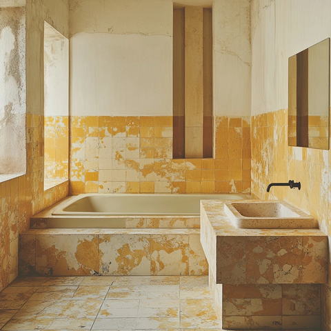 浴室瓷砖装饰浴缸洗手台