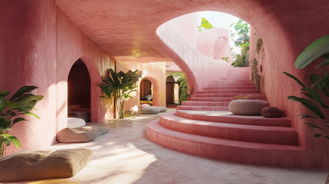 热带风情自然粉墙住宅