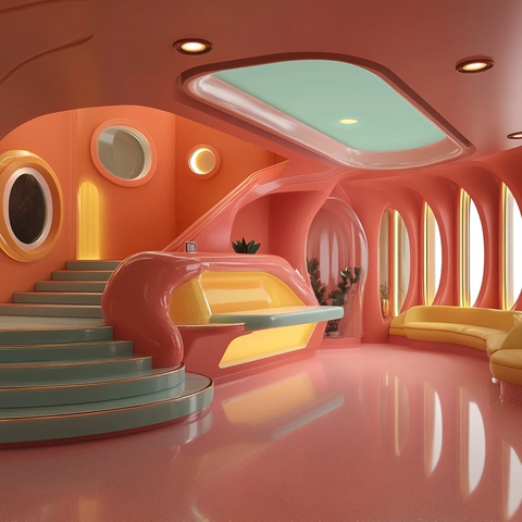 未来风格接待区楼梯等候区