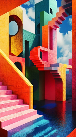 超现实几何浮动光影