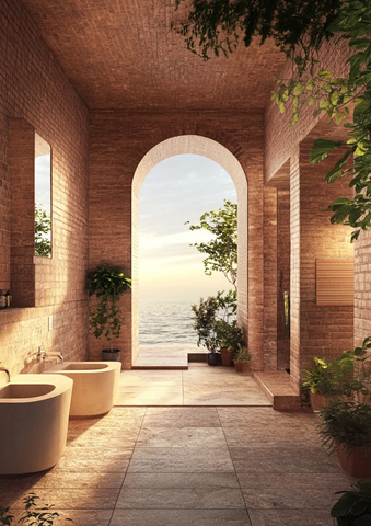 暖砖厕所绿植海景