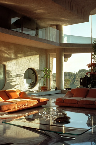 乡村客厅复古壁纸沙发桌椅