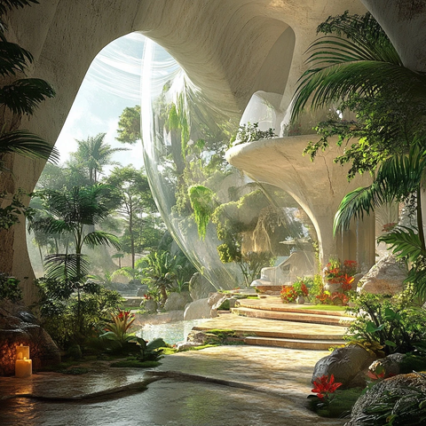 水晶穹顶热带宫殿住宅