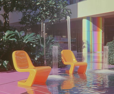 水晶庭院水生植物座椅