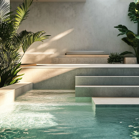 豪华泳池顶视图