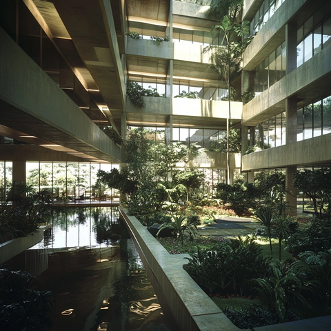 玻璃钢结构办公室内景