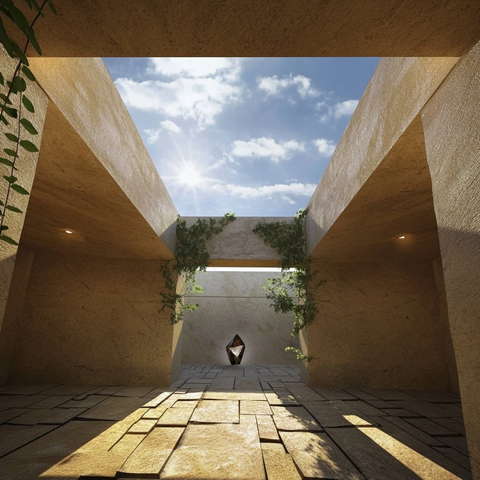 地下室天井三墙钻石园景