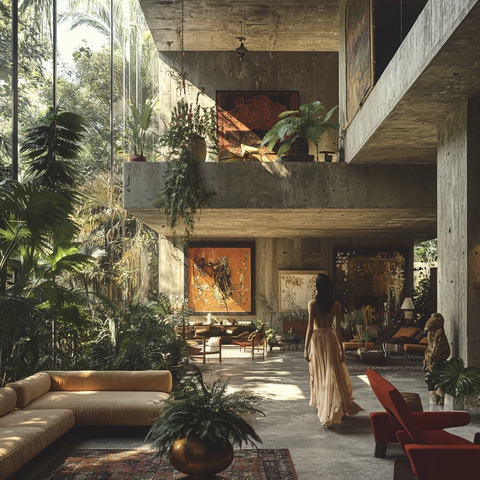 复杂空间与古董画映花园