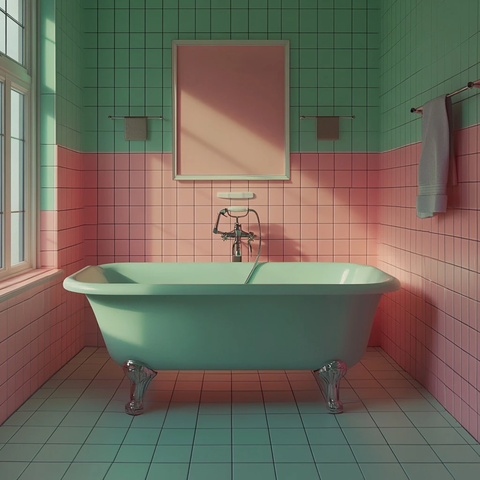 对称浴室带浴缸