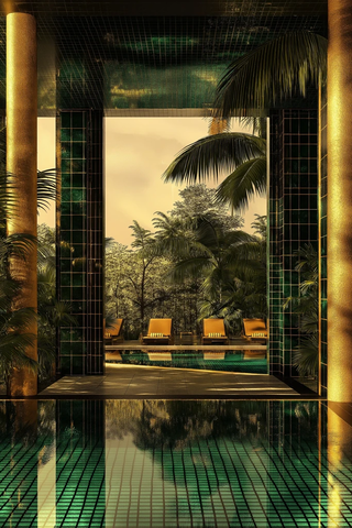 豪华度假村泳池景观